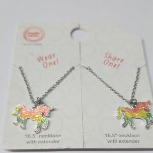 Wonder Nation Rainbow Unicorn Necklace Set BFF Necklaces
